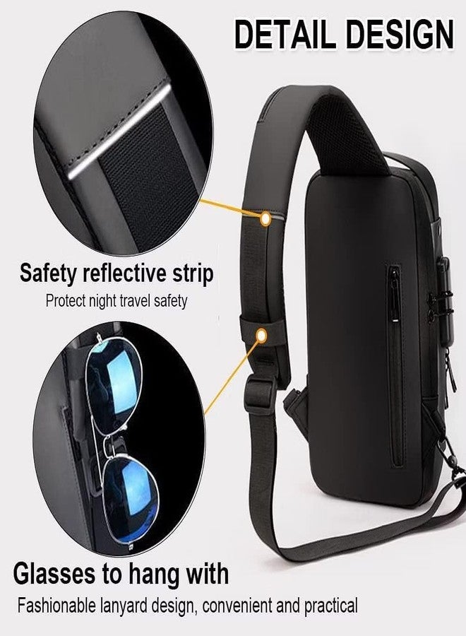 PRAMANTA Men and Women Backpack Bag for Travel Waterproof Crossbody Backpack Bag with USB Port & Lock (1Pcs) - Image 5